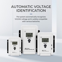 Contrôleur de charge solaire MPPT 30A 60A automatique 12V/24V max PV 100V, efficacité 98%, certifié CE pour batterie lithium, système solaire domestique et VR