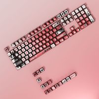 XDA Profile PBT Dye Sublimation Keycap Set Red Black Anime Style Custom Keycaps for Mechanical Keyboard