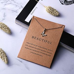 Collier tendance en alliage doré avec pendentif papillon éléphant en perles, cadeau d'anniversaire pour femme, bijoux tendance - Product Image 5