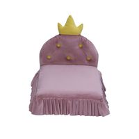 Luxus Haustier Schlafs ofa Neues Design Lustige süße Prinzessin Indoor Weiche Betten Kleine Hunde Katzen aus Holz Samt Plüsch Massiv bett Zubehör