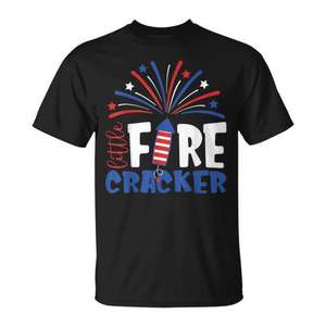 Camiseta Patriótica para Niños con Diseño de Petardos Pequeños del 4 de Julio, para Promociones - Product Image 1