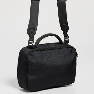 Sac bandoulière unisexe en nylon noir avec logo personnalisé, fermeture éclair, imperméable, pour voyage, hiver, automne - Product Image 5