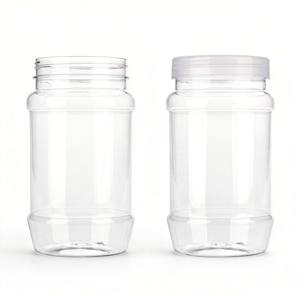 Envase de Plástico PET de 500 ml para Alimentos, Tarro de Almacenamiento de Dulces y Galletas, Recipiente de Plástico de Boca Ancha para Alimentos Secos con Tapa - Product Image 1