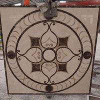 Mosaïque de marbre personnalisée pour hôtel, motif floral, design de mosaïque à jet d'eau, carrelage de sol pour hall d'hôtel, mosaïque à jet d'eau