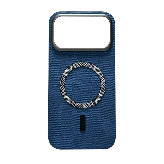 Designed for iPhone 17 Series Denim Pattern Curved Leather Sticker Magnetic Case Fashion Protection in One