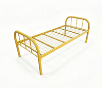 Cadre de lit en acier pour adultes, taille double, base en maille métallique, couleur or