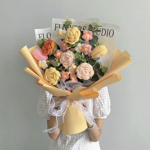 Handmade Cotton Crochet Flowers Large Bouquet for Wedding Valentine's Day <b>Easter</b>-Environment-Friendly Long Lasting <b>Gifts</b> - Product Image 3