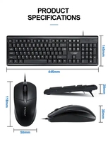 TWOLF TF500 Keyboard dan Mouse Gaming Berkabel untuk Komputer Desktop PC