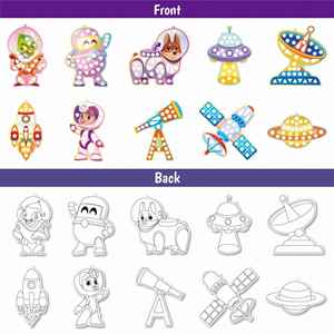 Kits d'autocollants mosaïques pour enfants, thème spatial, pour la création de sacs à dos et étiquettes de bagages, idéal comme cadeau pour bébés garçons et filles - Product Image 3