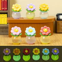 Figurines en résine miniatures en gros, pots de fleurs translucides qui brillent dans le noir, ornements marguerites pour jardin féerique, micro-paysage DIY