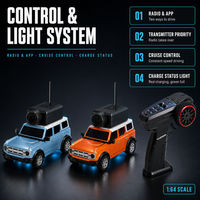 Voiture RC Expert avec caméra et émetteur, contrôle via application, échelle 1:64, FPV 2.4GHz, caméra HD 720P, télécommande 4 canaux pour enfants, mini