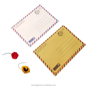 广东信封厂供应商定制尺寸牛皮纸明信片信封包装3d贺卡带包装信封