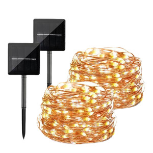 Luci Solari a LED per Giardino con Telecomando Impermeabile IP55 e Scatola Batteria in Rame - Lunghezza 100m - Product Image 5