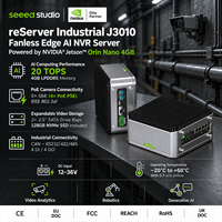 NVIDIA Jetson Orin Nano 4GB 20TOPS Re-Server Industrial J3010 Tanpa Kipas AI NVR Penyimpanan 128GB Dual SATA 4 PoE untuk Visi Komputer
