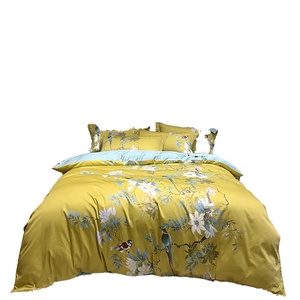 230*270 cm 3 PCS Customized Quality Simple Plant Woven Printed Bed Sheet Set <b>Flat</b> Sheet Pillowcases 300tc Polyester/Cotton - Product Image 1