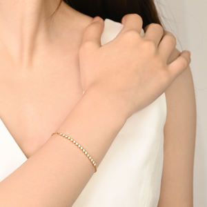 Bracelets ajustables pour femmes, très populaires, en or massif 18 carats, avec diamants naturels, chaîne à maillons, bijoux élégants et raffinés. - Product Image 6