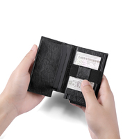 Dompet Kulit Pendek Pria yang Dapat Disesuaikan dengan Tempat Kartu ID Otomatis, Tipis, dan Anti-RFID untuk Tali Uang Ridge