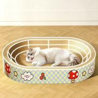 Grand Carton de Jeu et de Repos pour Chat, Rond, Moderne, Luxueux, Spacieux, Antidérapant et Écologique