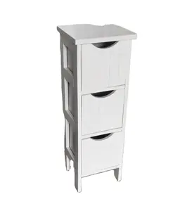 Narrow White Storage Cabinet With 3 Drawers As Storage Cabinet For Bedroom Bathroom Living Room For Small Spaces Little Cabinet