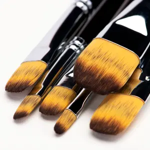 Premium Painting Filbert Brush Pen Kit Wholesale Artist Art Supplies Nylon Paint Brush Carton Box Wood Flexible Full Size CN;JIN