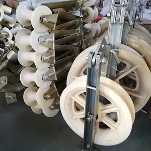 Materiales de nylon Bloque de encordado de rueda única Rueda de polea única Acsr Conductor Bloque de rueda de polea de encordado