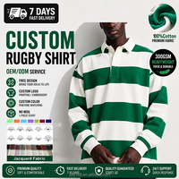 Maillot de rugby personnalisé pour homme, t-shirt épais surdimensionné, polo rayé, coupe carrée, coton, manches longues, streetwear