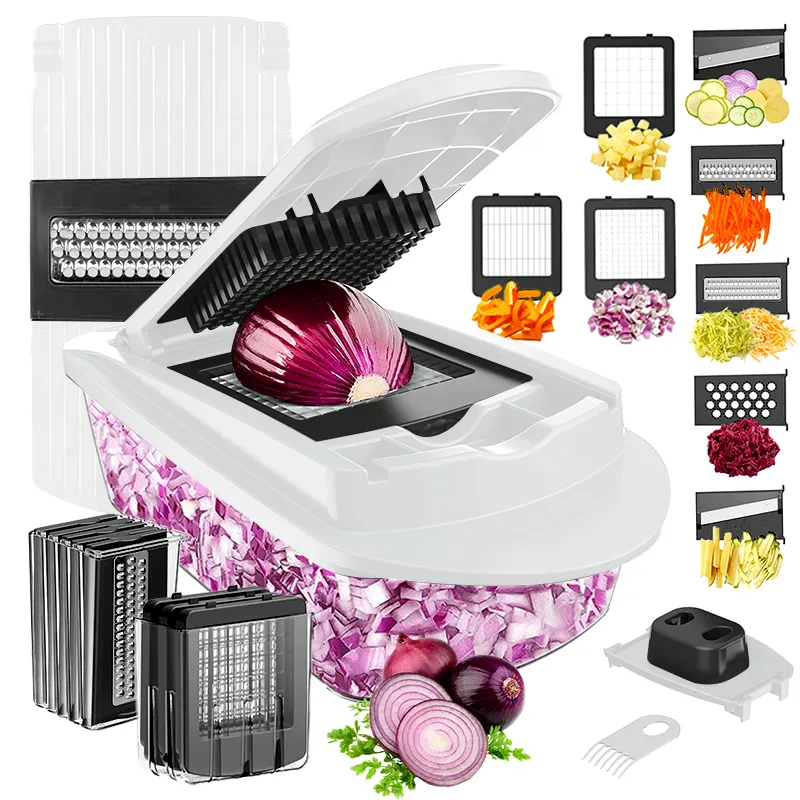 Factory Price Eco-Friendly Manual Food Chopper Handheld Vegetable & Fruit Cutter for Kitchen Use Stocked Onion Slicer