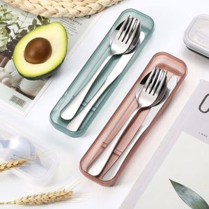 Wholesale <b>Hot</b> Sale Outdoor Travel Cutlery With Box Stainless Steel Knife Fork Spoon Flatware Set - Product Image 2