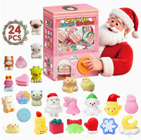 Nouvel ensemble de blocs de construction de Noël Père Noël, capsule surprise amusante à faire soi-même pour les fêtes, 24 pièces