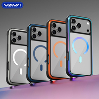 Étui de téléphone magnétique coloré en polycarbonate résistant aux chocs VAWI B424 pour iPhone 15 16 17 Pro Max pour téléphones Android Samsung S25 Ultra