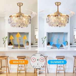 Ventilatore da Soffitto con Lampadario in Cristallo Stile Francese, Dimmerabile a 3 Colori, LED Intelligente con Telecomando, 6 Velocità Silenziose, Moderno 4 - Product Image 4