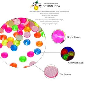 Vente en gros de correctifs couleur néon Rhinestone <span class=keywords><strong>Crystal</strong></span> Shiny 1440PCS pour Nail Art Chaussures Sacs Décoration de vêtement en fer - Product Image 3