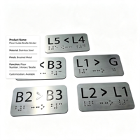Autocollant Braille Personnalisé en Acier Inoxydable Modèle 05 pour Flèche de Direction de Hall d'Ascenseur (Personnalisable-Xiaoyao)