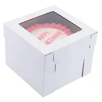 Hadiah Grosir Kemasan Kue Kering Logo Kustom Cetak Kertas Karton Kemasan Ulang Tahun Pernikahan Kotak Kue Tinggi Dalam Jumlah Besar dengan Jendela