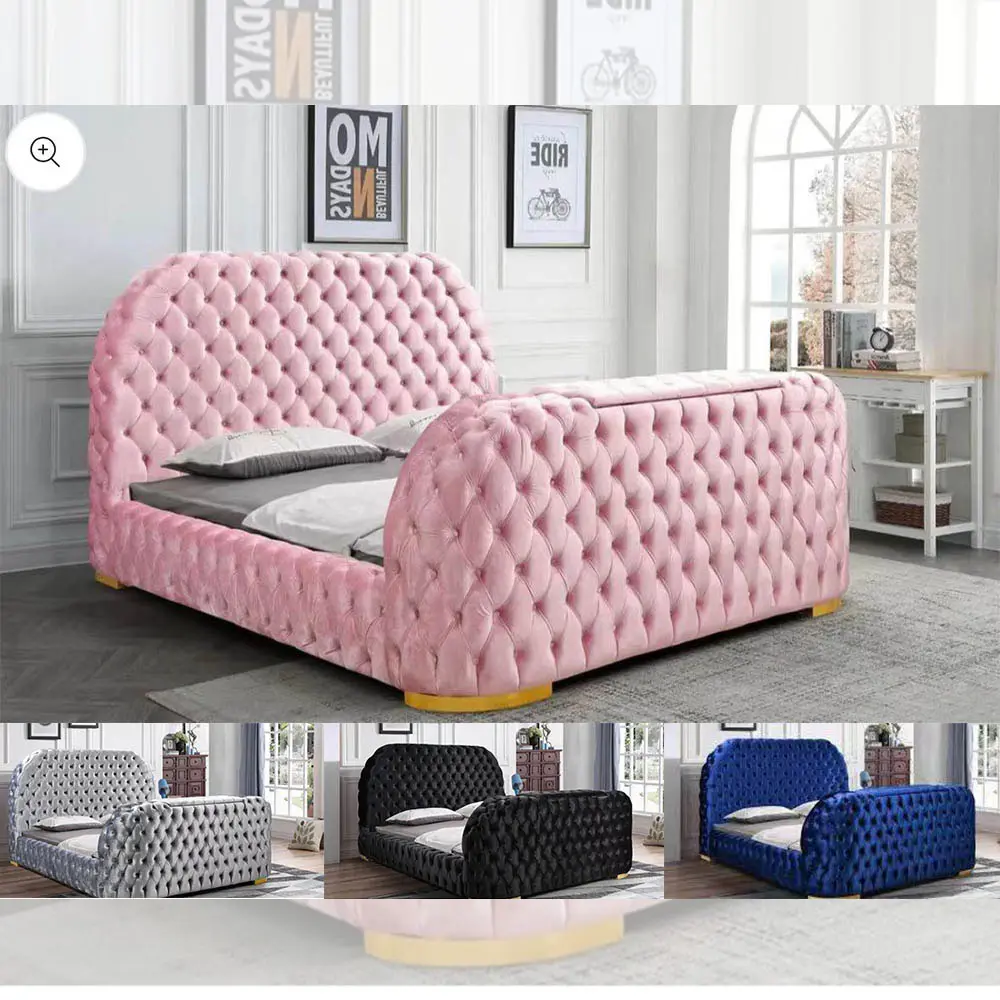 Juego de muebles de dormitorio Cama King Size de lujo con TV Cama inteligente moderna con TV en estribo Marco de cama tamaño Queen con TV incorporada