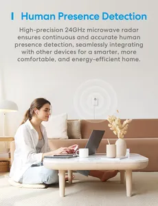 Détecteur de présence humaine WiFi <span class=keywords><strong>Meross</strong></span> EU/US Matter MS600, détecteur radar avec capteur de luminosité/distance pour maison intelligente - Product Image 3