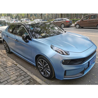 Film de protection de voiture en vinyle PET TPU Cast CPU auto-réparant, effet perle métallique satiné bleu brume, 1,52x16M/5x55FT, autocollant pour voiture