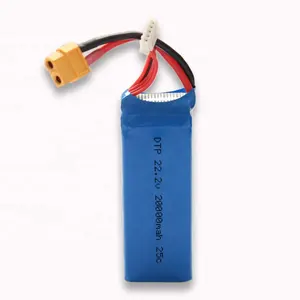 अनुकूलित लिथियम पॉलिमर बैटरी पैक 6s 22.2v लिपो बैटरी पैक 20000mah ड्रोन बैटरी 25C