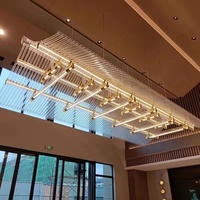 Personnalisable Moderne Luxe Hôtel Villa Lustre Éclairage Professionnel Islam Design avec Forme Ovale et Hauteur Réglable