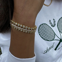Maßgefertigtes 18K Gold Damen Tennis-Armband Vintage Edelstahl Zirkon Modeschmuck für Jubiläen Schlichter Stil