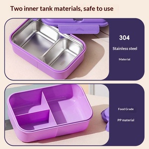 Boîte à lunch portable avec compartiments séparés et gourde, idéale pour les étudiants et les employés de bureau - Product Image 3