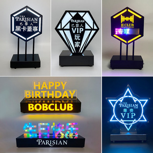 Type <b>Light</b> LED Illuminated <b>Sign</b> Rectangular Seven Colors VIP Reservation Nightclub Bar Atmosphere Props Easy Installation - Product Image 1