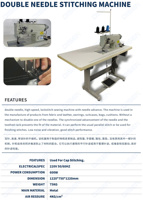 Machine à coudre industrielle automatique à double aiguille programmable table plate poche d'huile triple alimentation sac de semelle de chaussure Bartacking