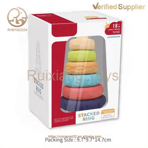 Approvisionnement d'usine éducation sensorielle Montessori Silicone souple jouet de nidification anneau empilé Silicone bébé Silicone anneau empilé - Product Image 5