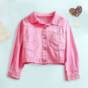 Veste en Denim pour filles, patchs à paillettes, personnalisés, veste courte pour enfants de 2 à 12 ans, fabriqué en chine, - Product Image 3