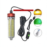 Lampu LED Tahan Air IP68 Dua Warna untuk Menarik Ikan di Bawah Air 6000LM Jarak Pencahayaan 200-500M untuk Memancing di Laut Dalam dan Es 75 8H