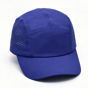 Men's Quick Dry Running Cap, Blue Lightweight 5-Panel Baseball <b>Hat</b> with Laser Cutout Breathable Side, Adjustable Sports Sun Cap - Product Image 4