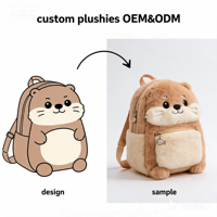 Sac à dos en peluche personnalisé en gros avec jouet amovible, idéal pour les souvenirs de zoo, service OEM/ODM