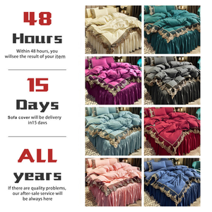 <span class=keywords><strong>Set</strong></span> di biancheria da letto di lusso in poliestere con bordo in pizzo viola, stile principessa coreana, 4 pezzi, <span class=keywords><strong>set</strong></span> di biancheria da letto per matrimonio, anti-pilling. - Product Image 3
