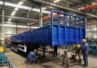 Semi-remorque à 3 essieux de 40 pieds avec clôture anti-corrosion, conception de chargement personnalisable, capacité de charge de 2001-3000 kg